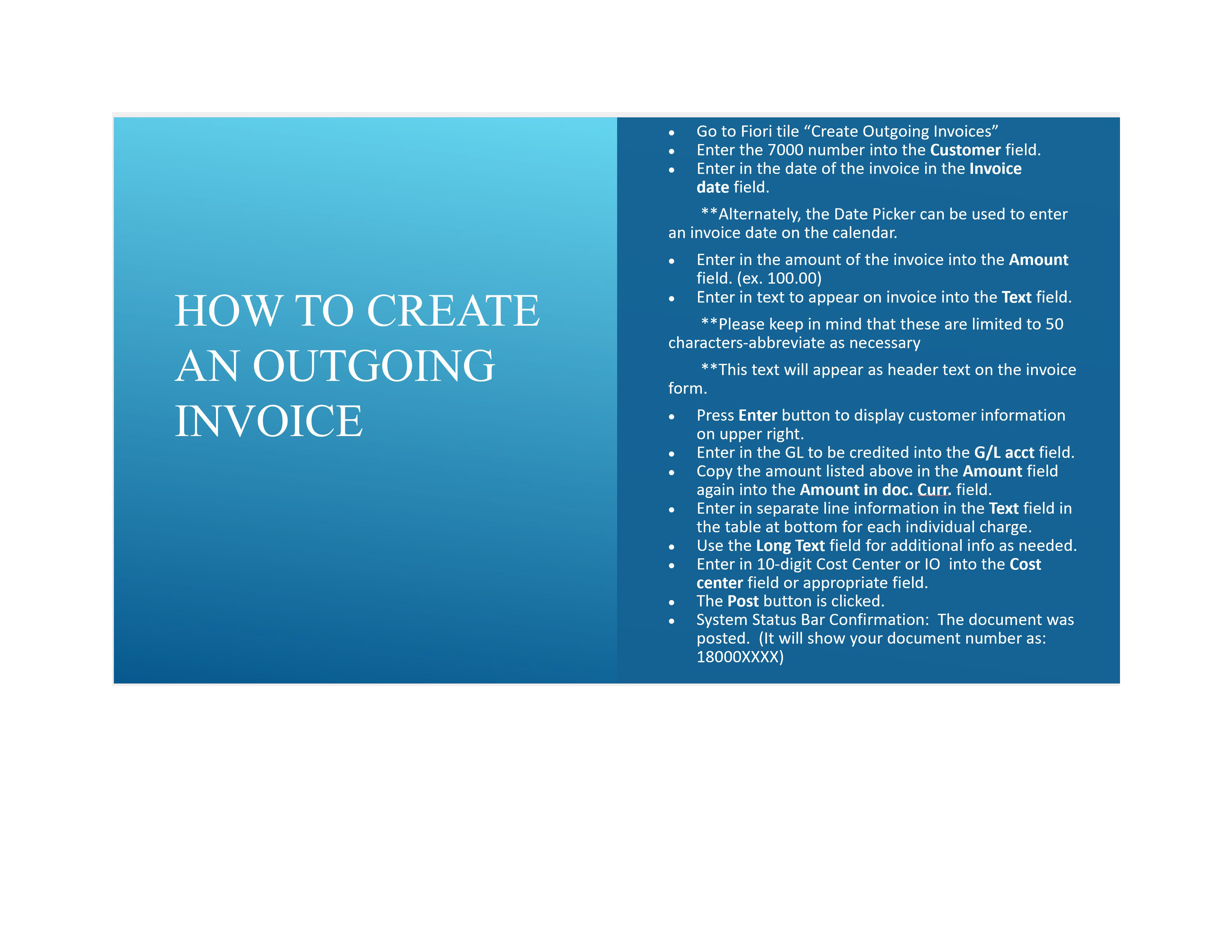 Image of Create Outgoing Invoice PowerPoint Slide